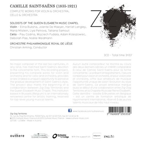 Musica per violino e orchestra - CD Audio di Camille Saint-Saëns,Orchestra Filarmonica di Liegi - 2