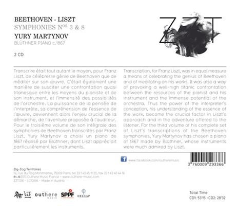 Trascrizioni delle sinfonie di Beethoven vol.3 - CD Audio di Ludwig van Beethoven,Franz Liszt,Yuri Martynov - 2