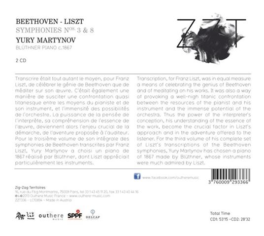 Trascrizioni delle sinfonie di Beethoven vol.3 - CD Audio di Ludwig van Beethoven,Franz Liszt,Yuri Martynov - 2