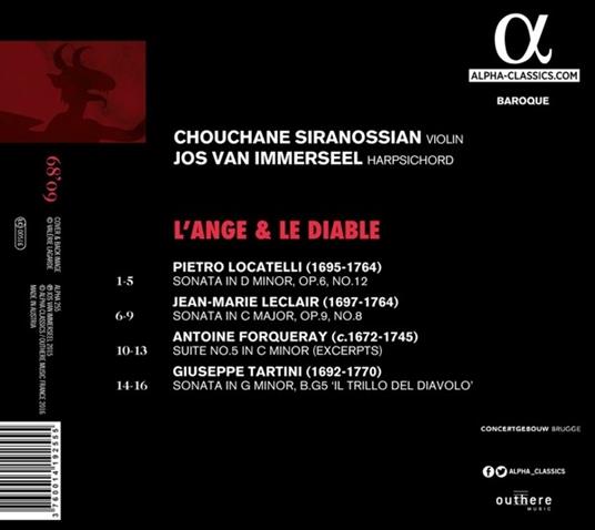 L'Angelo e il Diavolo - CD Audio di Giuseppe Tartini,Pietro Locatelli,Antoine Forqueray,Jean-Marie Leclair - 2
