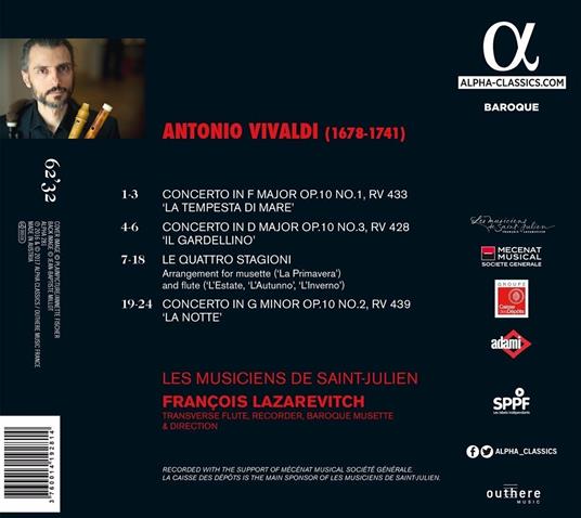 La notte - La tempesta di mare - Le quattro stagioni - CD Audio di Antonio Vivaldi,Musiciens de Saint Julien - 2