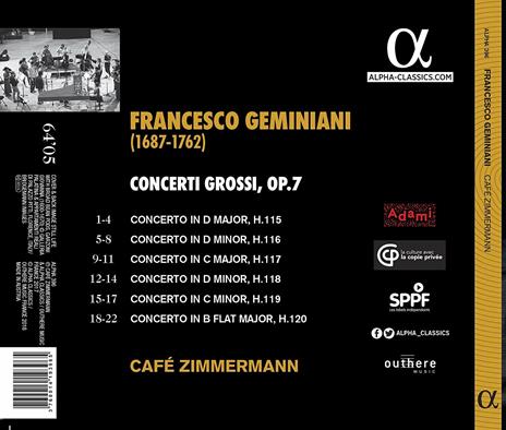 Concerti Ggrossi op. 7 - CD Audio di Francesco Geminiani - 2