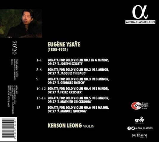 Sei sonate per violino solo - CD Audio di Eugene Ysaye,Kerson Leong - 2