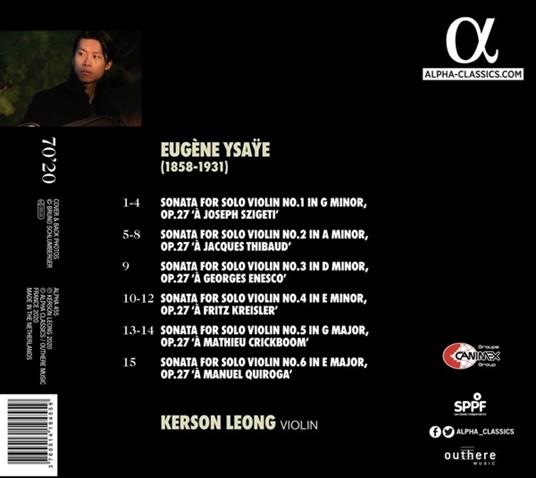 Sei sonate per violino solo - CD Audio di Eugene-Auguste Ysaye,Kerson Leong - 2