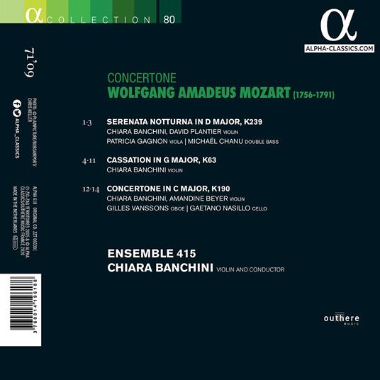 Concertone - CD Audio di Wolfgang Amadeus Mozart,Ensemble 415,Chiara Banchini - 2
