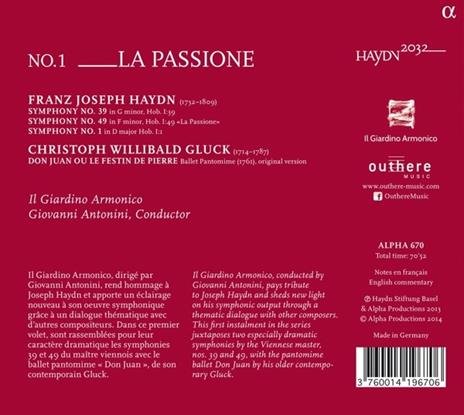 La passione - CD Audio di Christoph Willibald Gluck,Franz Joseph Haydn,Giardino Armonico,Giovanni Antonini - 2