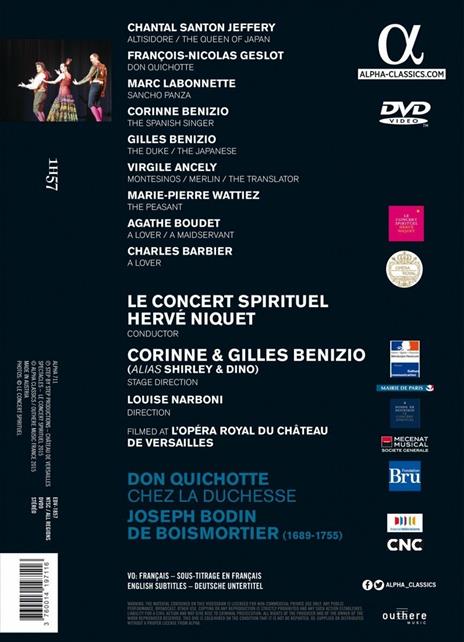 Joseph Bodin de Boismortier. Don Quichotte chez la Duchesse (DVD) - DVD di Joseph Bodin de Boismortier,Concert Spirituel - 2