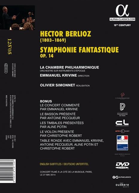 Sinfonia fantastica (DVD) - DVD di Hector Berlioz,Emmanuel Krivine,Chambre Philharmonique - 2