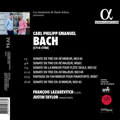 Sonatas for Flute and Fortepiano - CD Audio di Carl Philipp Emanuel Bach - 2