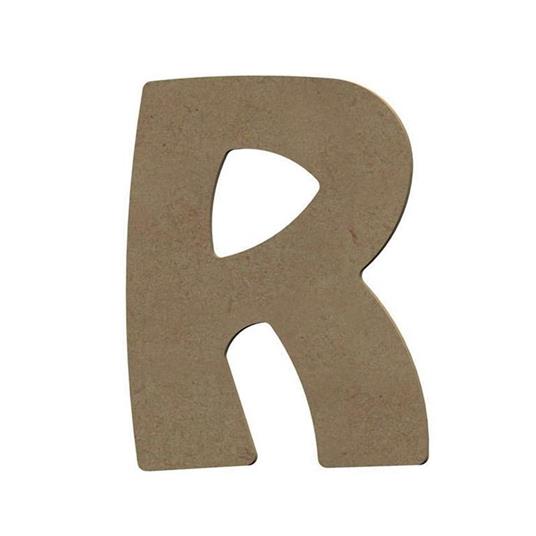 Lettera maiuscola R in legno MDF per la decorazione - 8 cm
