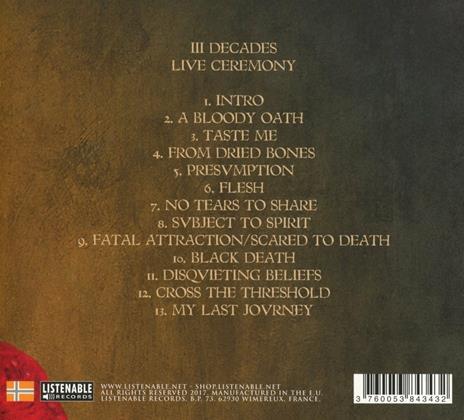 III Decades Live Ceremony - CD Audio + DVD di Loudblast - 2
