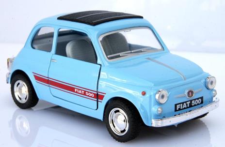Fiat 500 Classic Azzurra Modellino Metallo C Molla Richiamo. Cm 13X5 5X6 1. 24 Per Bambini