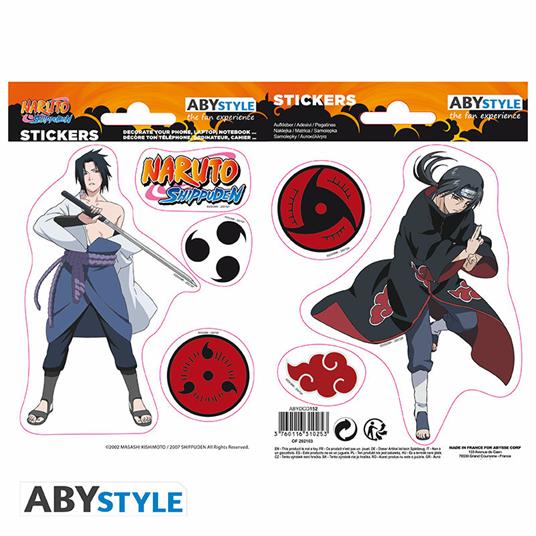 Adesivi Naruto Shippuden. 2 Fogli. Sasuke e Itachi X5