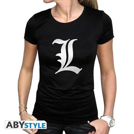 Death Note. Tshirt "L Tribute" Woman Ss Black. Basic