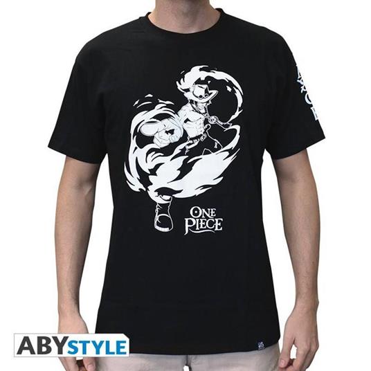 One Piece. Tshirt "Ace" Man Ss Black. Basic