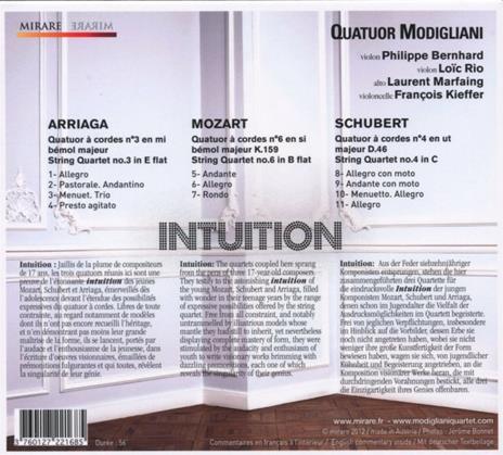 Intuition - Quartetto per Archi n.3 - CD Audio di Juan Crisóstomo Arriaga - 2