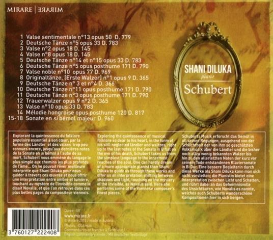 Sonata Per Pianoforte D 960 - Des Fragme - CD Audio di Franz Schubert,Shani Diluka - 2
