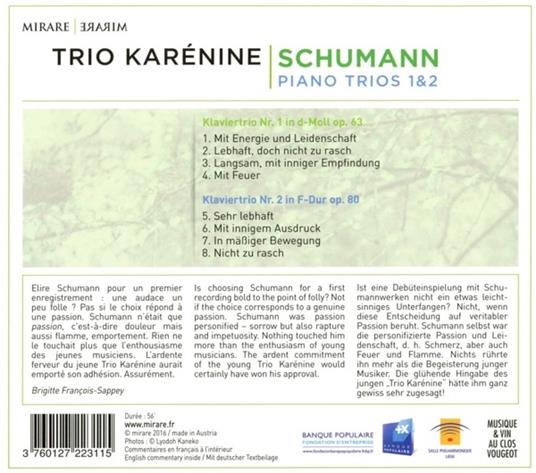 Trii per pianoforte e archi n.1, n.2 - CD Audio di Robert Schumann - 2