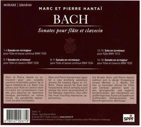 Sonate per flauto e clavicembalo - CD Audio di Johann Sebastian Bach,Marc Hantai,Pierre Hantai - 2