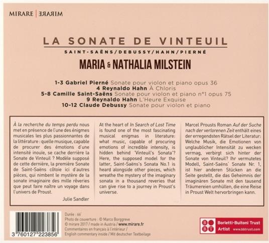 La Sonate de Vinteuil - CD Audio di Nathalia Milstein,Maria Milstein - 2