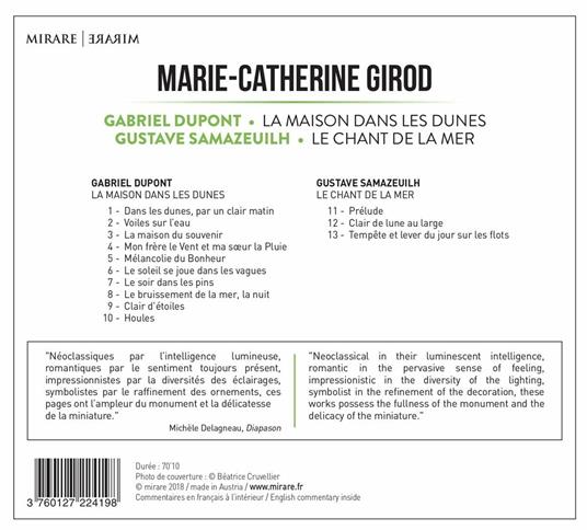 Marie Catherine Girod, Piano - CD Audio di Gabriel Eduard Dupont,Gustave Samazehuilh - 2