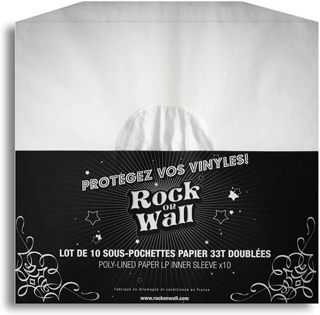 Music Protection - 10 X Lp 12 Inch Paper Inner Sleeve Antistatic Edged Incl Center Hole - White - Rock On Wall - 2