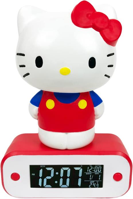 TEKNOFUN Hello Kitty - Sveglia con statuetta 3D, rosso - 2