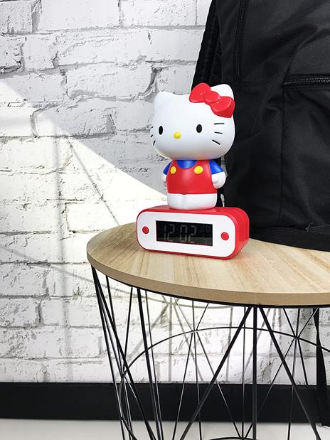TEKNOFUN Hello Kitty - Sveglia con statuetta 3D, rosso - 4