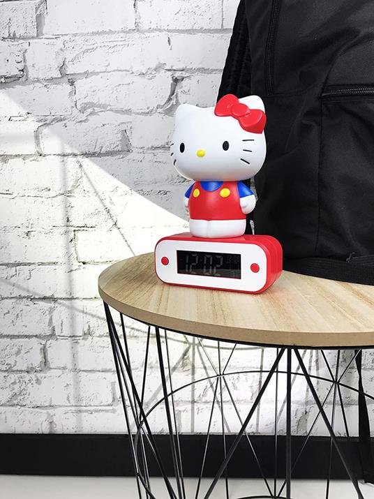 TEKNOFUN Hello Kitty - Sveglia con statuetta 3D, rosso - 4