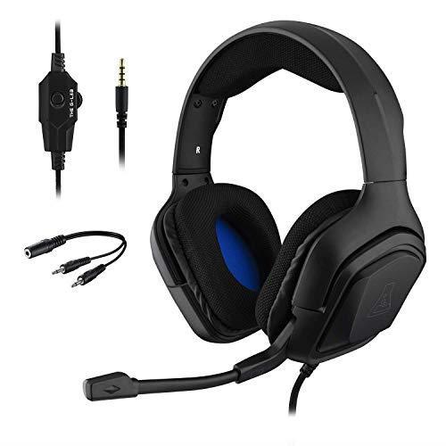 THE G-LAB Korp COBALT Cuffie da Gaming PS4 Microfono Cuffie Stereo, Ultra  Leggero, Cuffie per