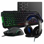 THE GLAB Combo ARGON E Pacchetto di Gioco 4 in 1  Tastiera Gamer ITALIANA Retroilluminata, Mouse Gamer 3200 DPI, Cuffia da Gioco, Tappetino Mouse Antiscivolo  PC Mac PS4 Xbox