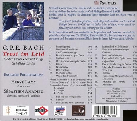 Sacred Songs-Trost Im Lei - CD Audio di Carl Philipp Emanuel Bach - 2
