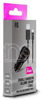 FREAKS Alimentatore Auto 2 USB Slot + Cavo per iPhone