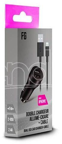 FREAKS Alimentatore Auto 2 USB Slot + Cavo per iPhone