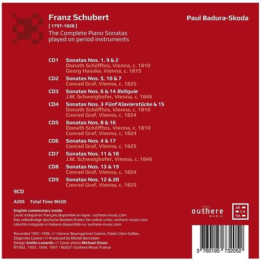 The Complete Piano Sonatas Played on Period Instruments - CD Audio di Franz Schubert,Paul Badura-Skoda - 2