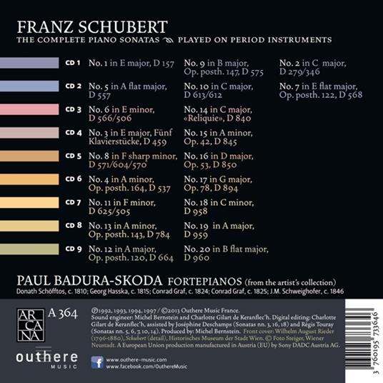 Sonate per pianoforte complete - CD Audio di Franz Schubert,Paul Badura-Skoda - 2