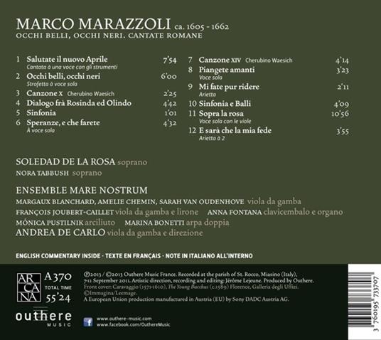Occhi belli, occhi neri - CD Audio di Marco Marazzoli,Ensemble Mare Nostrum - 2