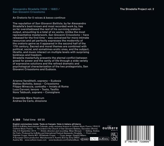 San Giovanni Crisostomo - CD Audio di Alessandro Stradella - 2