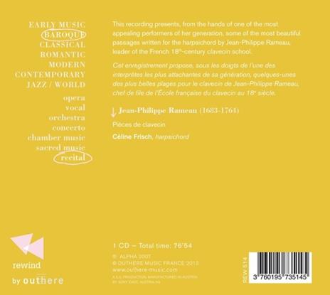 Pieces De Clavecin - CD Audio di Jean-Philippe Rameau - 2
