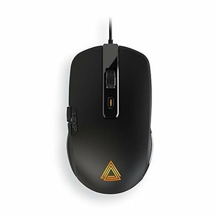 Lexip Mouse Gaming Np93 Neptunium Alpha Innovazione Francese con Joystick Interno a 2 Assi Massima Fluidità con Pattini in Ceramica + Peso Regolabile + 12 Pulsanti Programmabili