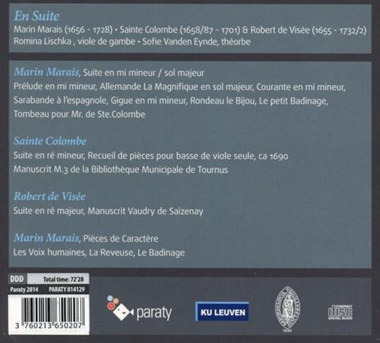En suite - CD Audio di Marin Marais,Robert de Visée,Sainte-Colombe - 2