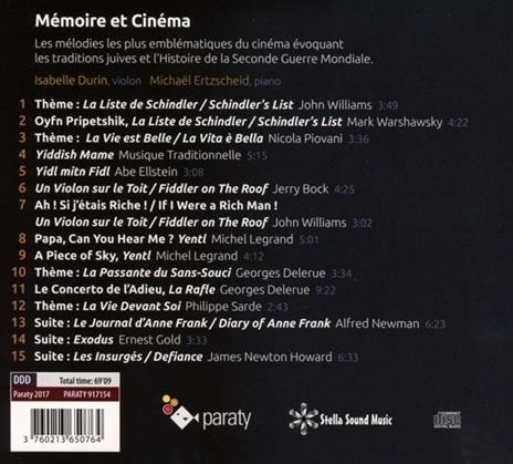 Memoire Et Cinema - CD Audio di Isabelle Durin - 2