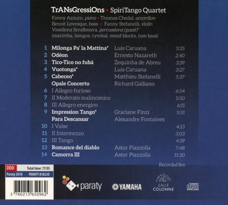 Transgressions... - CD Audio di Spiritango Quartet - 2