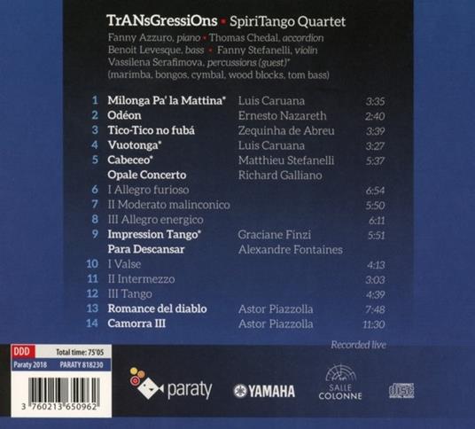 Transgressions... - CD Audio di Spiritango Quartet - 2
