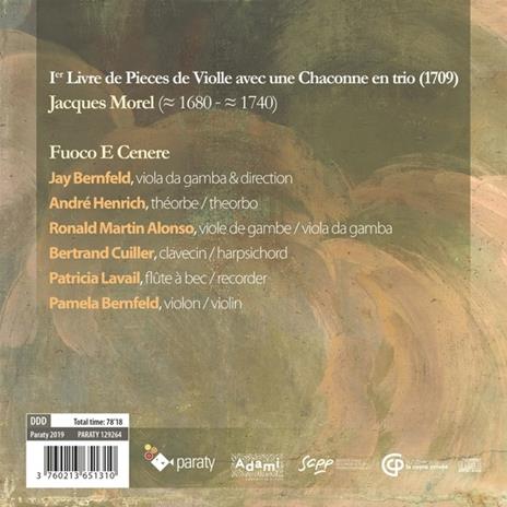 Pieces De Viole (1709) - CD Audio di Jacques Morel - 2