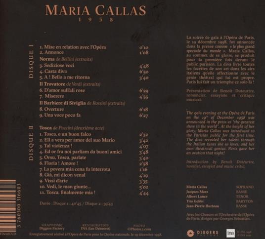 La grande nuit de l'Opera - CD Audio di Maria Callas