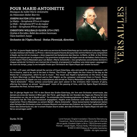Pour Marie-Antoinette. Sinfonie: Le Matin, Le Midi & Le Soir - CD Audio di Franz Joseph Haydn,Stefan Plewniak - 2