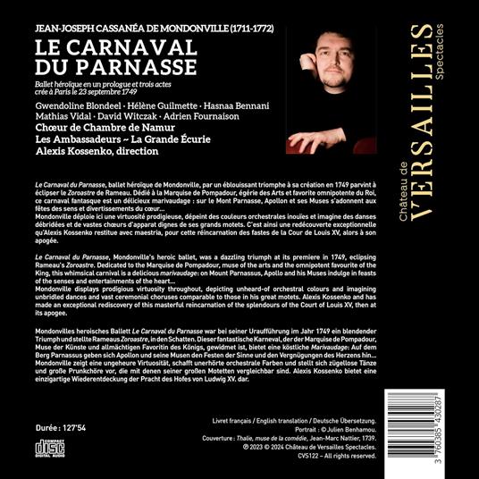 Le Carnaval Du Parnasse - CD Audio di Alexis Kossenko,Jean-Joseph de Mondonville - 2