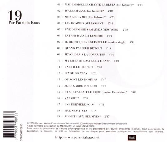 19 - CD Audio di Patricia Kaas - 2