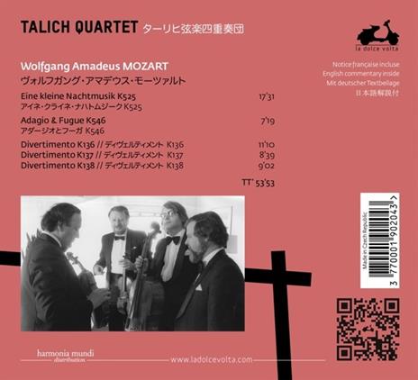Eine Kleine Nachtmusik K525 - Adagio e Fuga K546; Divertimenti K136, K137, K138 - CD Audio di Wolfgang Amadeus Mozart,Talich Quartet - 2